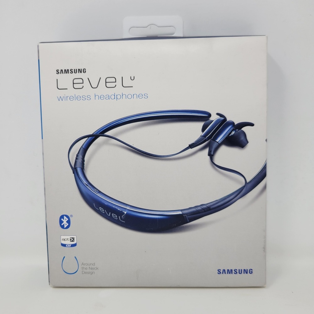 Samsung Level U Wireless Headphones Blue Black EO-BG920 Bluetooth Neckband NEW